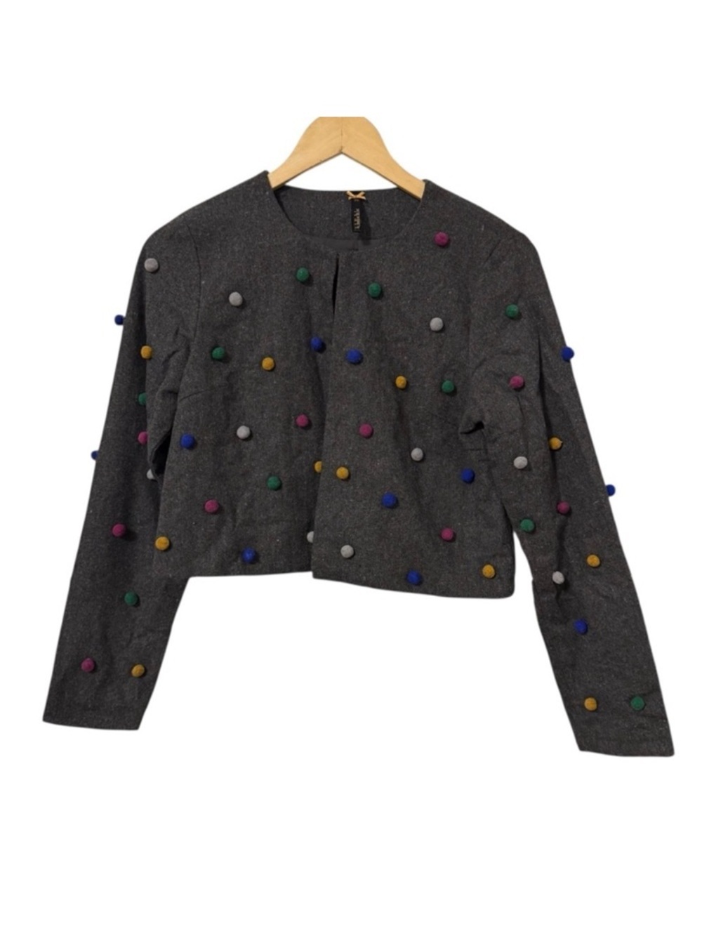 4/$25 Kidichic Cardigan Pom Poms Wool Blend Teen Girls Sz XXL / 20 Gray NWOT